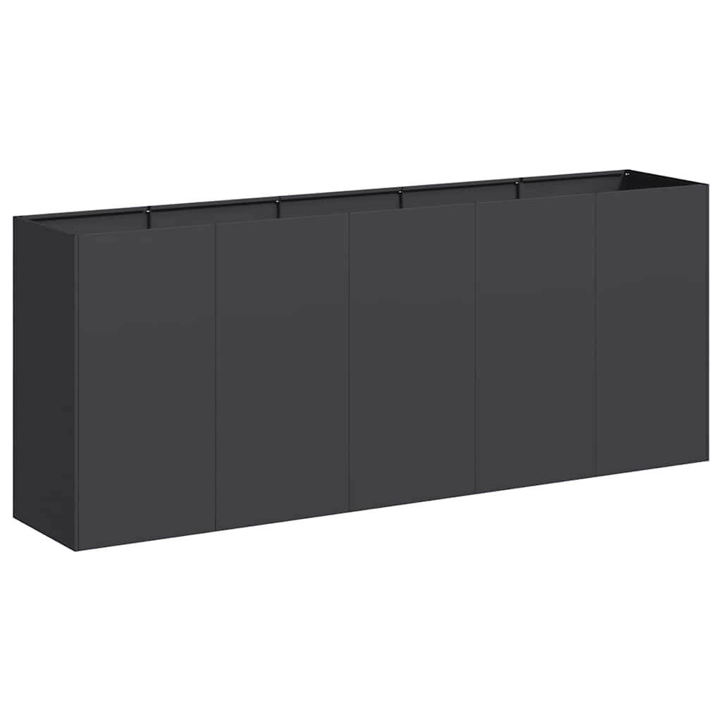 vidaXL Planter Black 200x40x80 cm Cold-rolled Steel