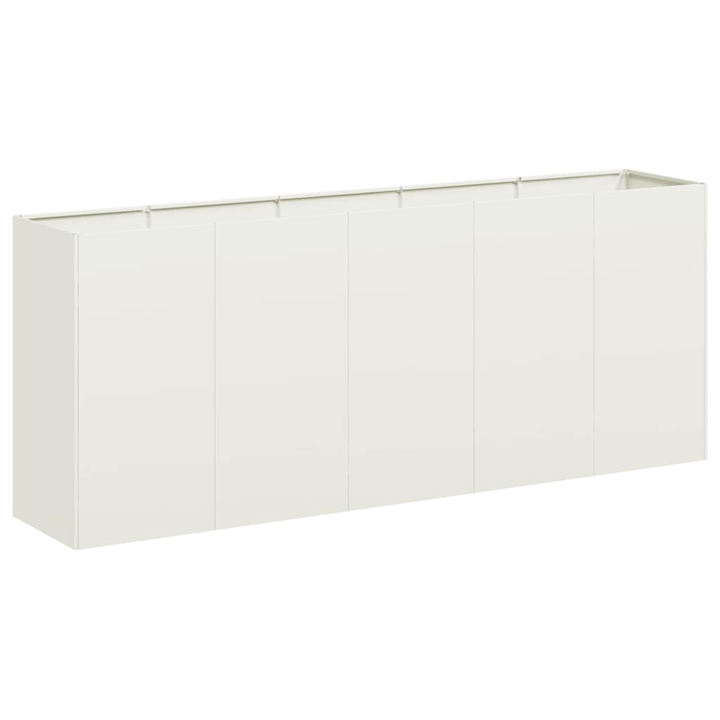 vidaXL Planter White 200x40x80 cm Cold-rolled Steel