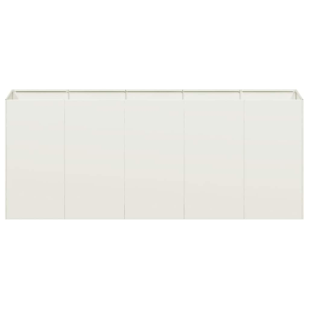 vidaXL Planter White 200x40x80 cm Cold-rolled Steel