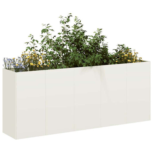 vidaXL Planter White 200x40x80 cm Cold-rolled Steel