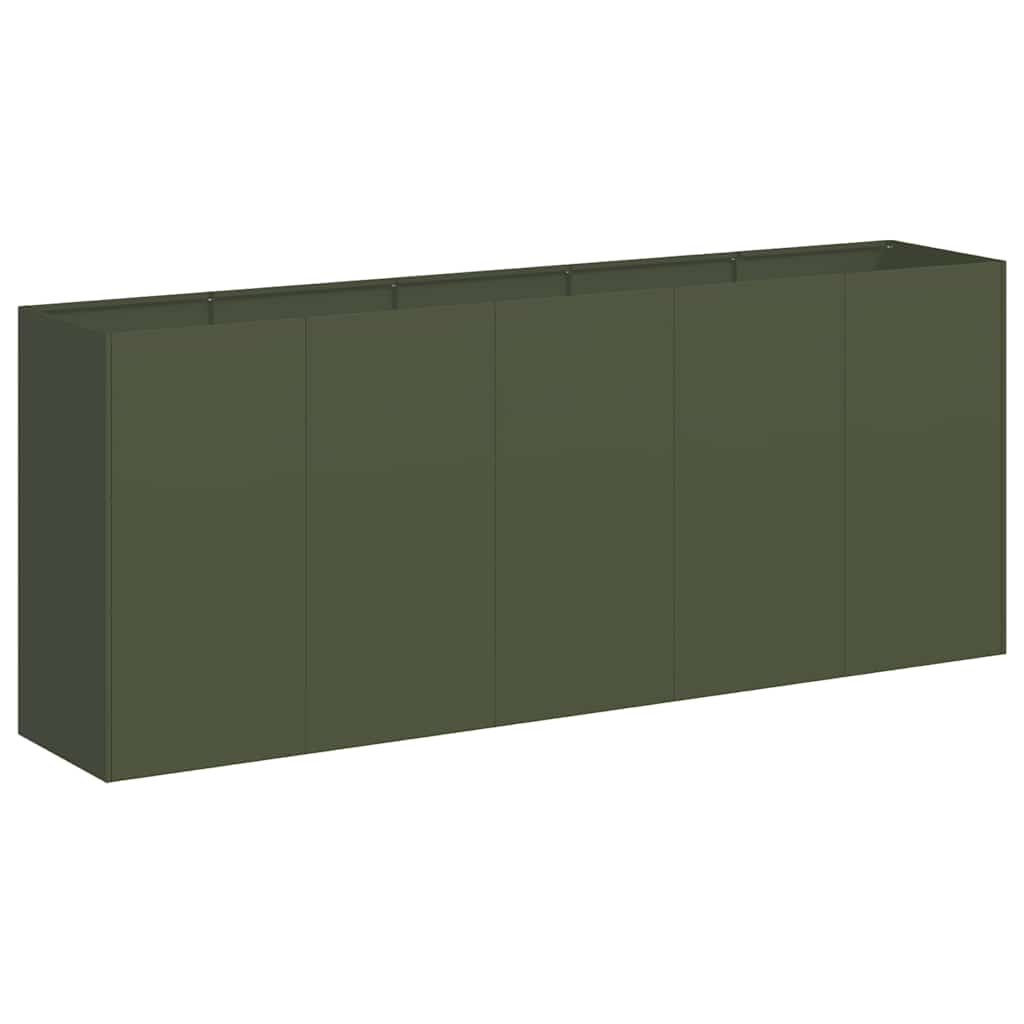 vidaXL Planter Olive Green 200x40x80 cm Cold-rolled Steel