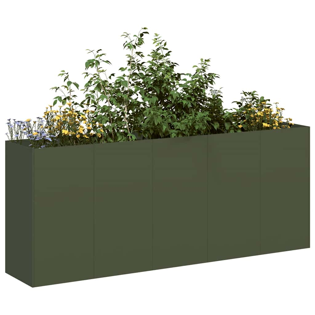 vidaXL Planter Olive Green 200x40x80 cm Cold-rolled Steel