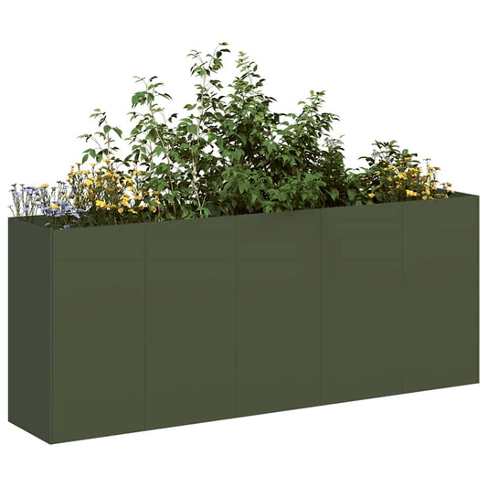 vidaXL Planter Olive Green 200x40x80 cm Cold-rolled Steel