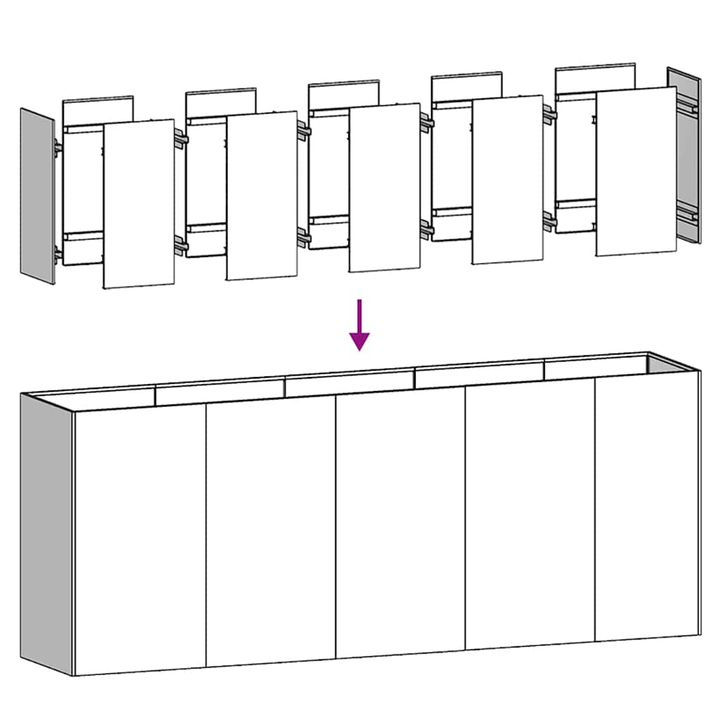 vidaXL Planter 200x40x80 cm Stainless Steel