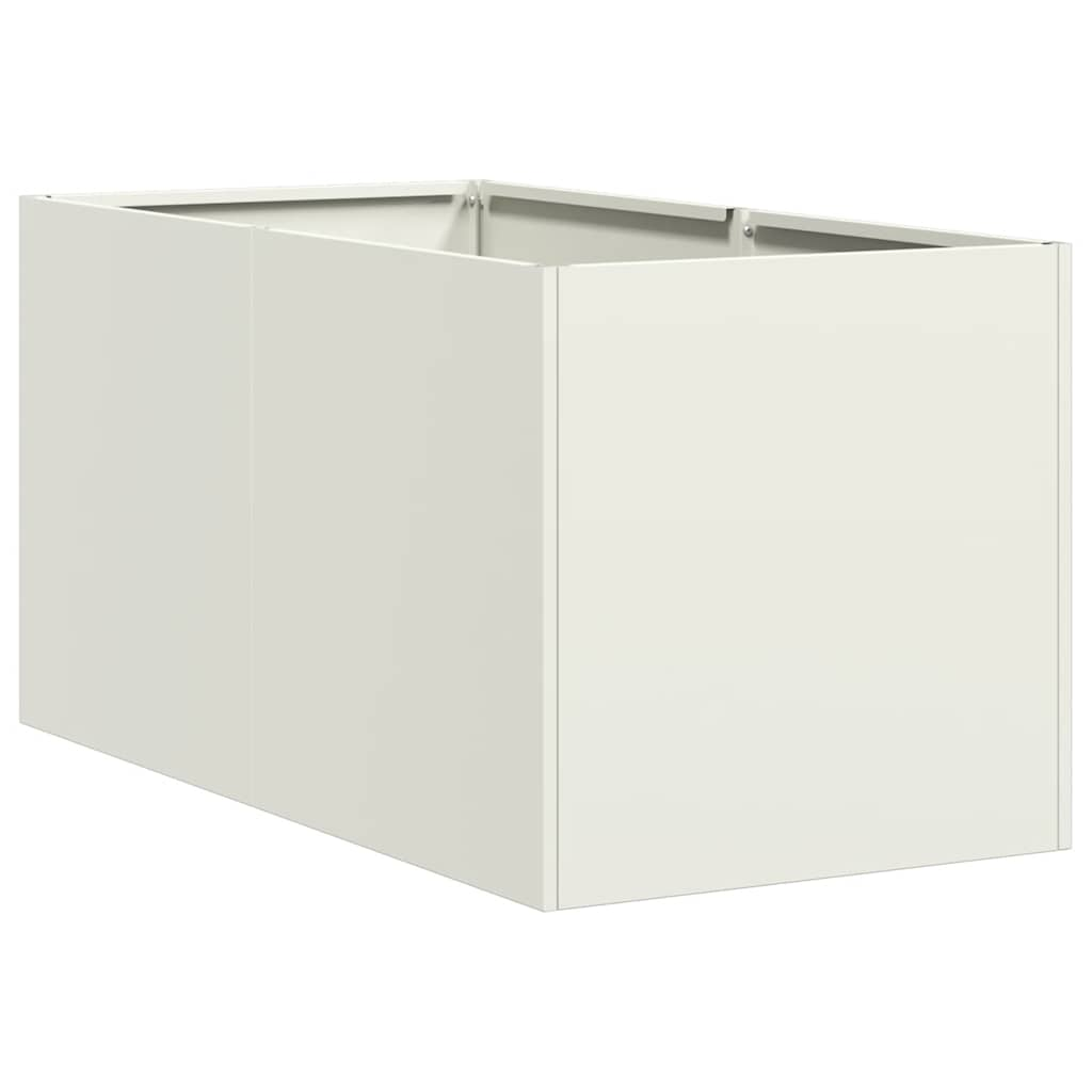 vidaXL Planter White 40x80x40 cm Cold-rolled Steel