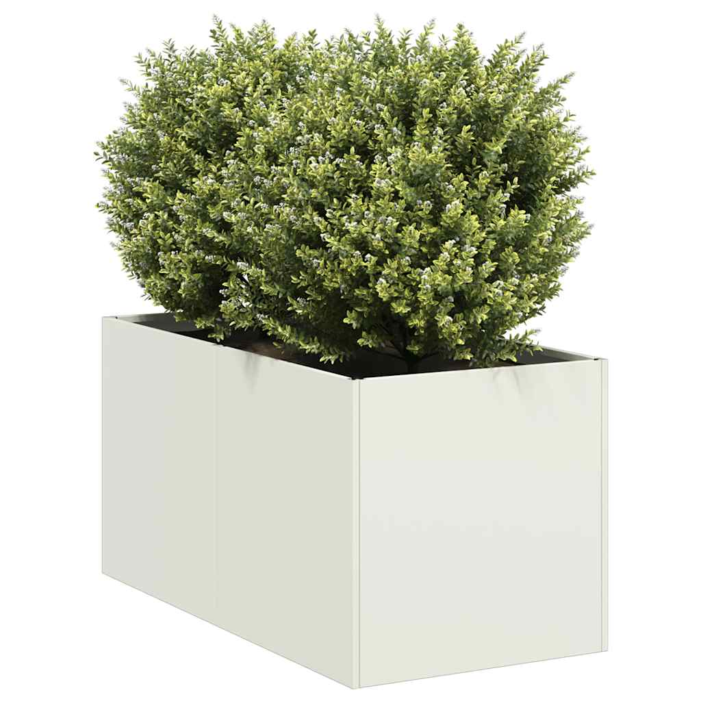 vidaXL Planter White 40x80x40 cm Cold-rolled Steel