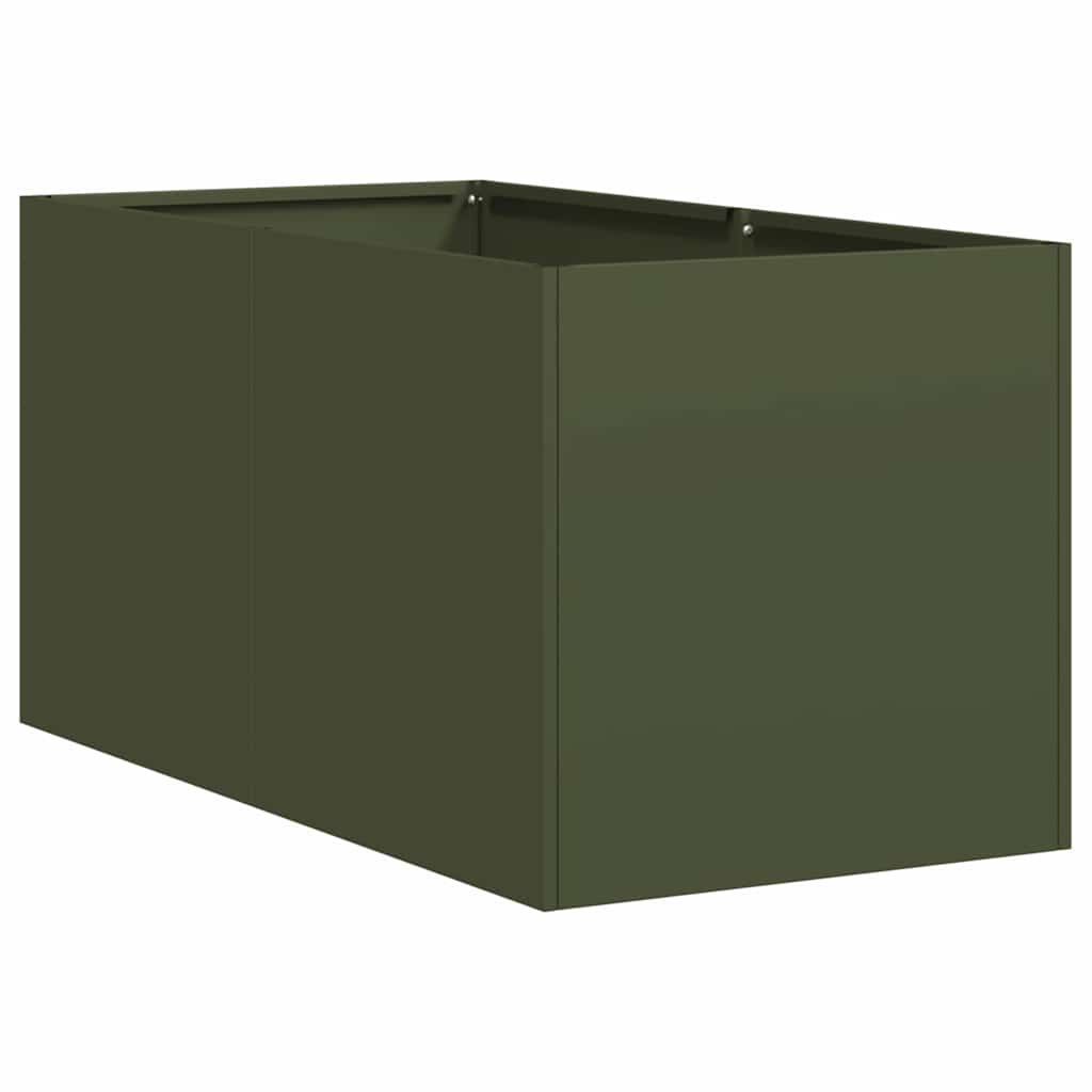 vidaXL Planter Olive Green 40x80x40 cm Cold-rolled Steel