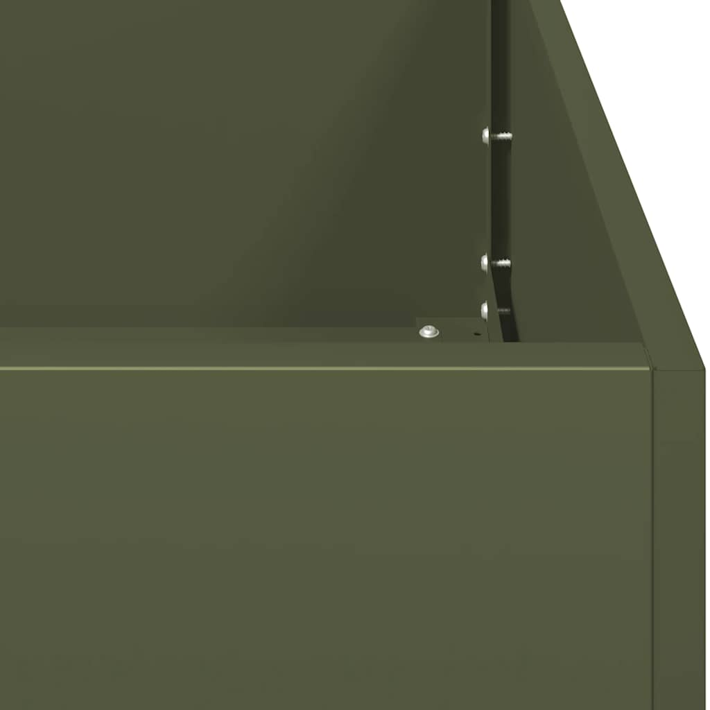 vidaXL Planter Olive Green 40x80x40 cm Cold-rolled Steel