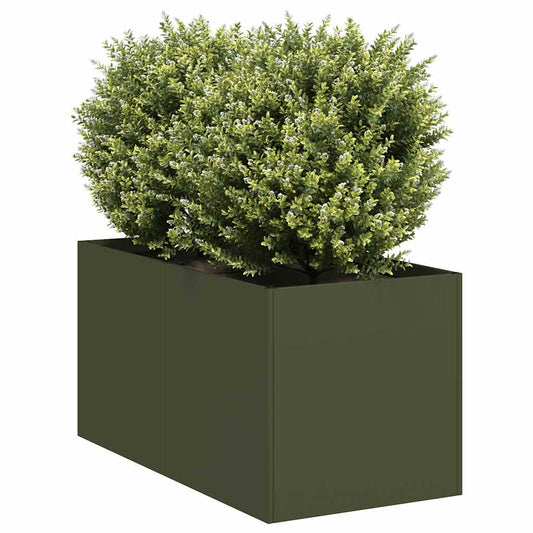 vidaXL Planter Olive Green 40x80x40 cm Cold-rolled Steel