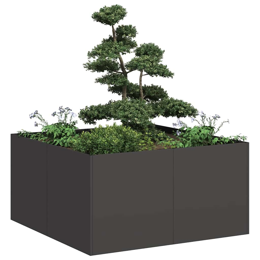 vidaXL Planter Black 80x80x40 cm Cold-rolled Steel