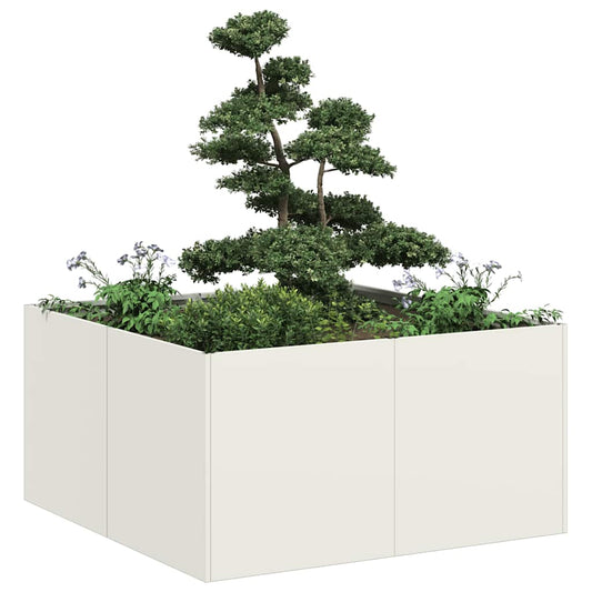 vidaXL Planter White 80x80x40 cm Cold-rolled Steel