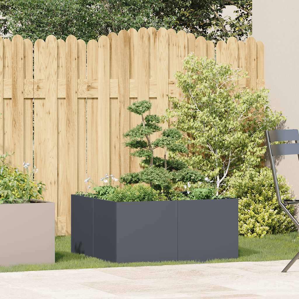 vidaXL Planter Anthracite 80x80x40 cm Cold-rolled Steel