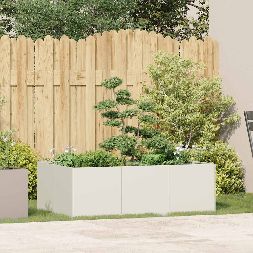 vidaXL Planter White 120x80x40 cm Steel