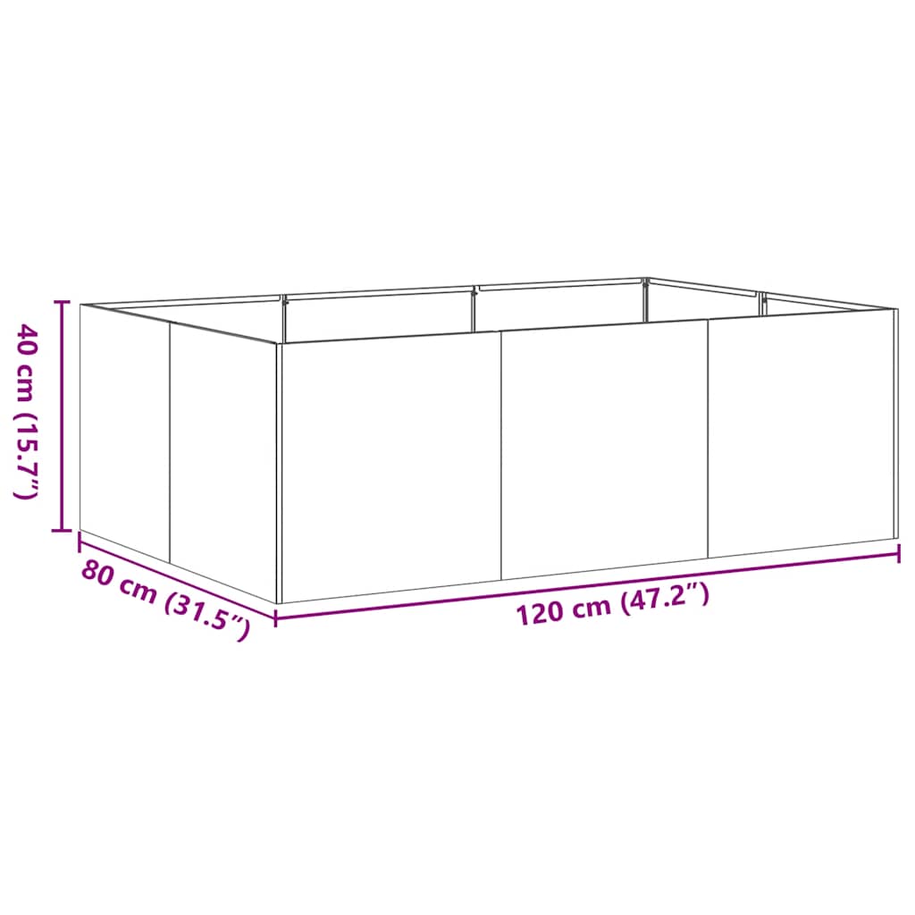 vidaXL Planter White 120x80x40 cm Steel