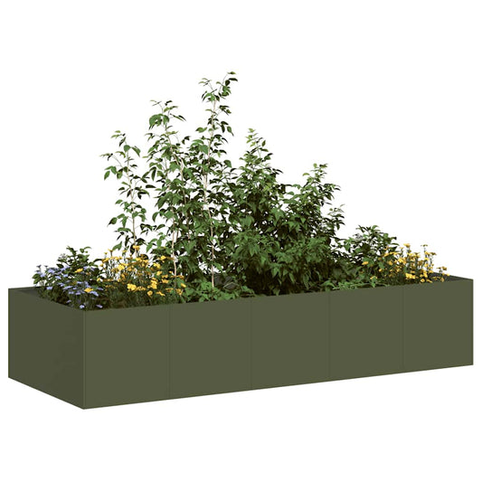 vidaXL Planter Olive Green 200x80x40 cm Steel