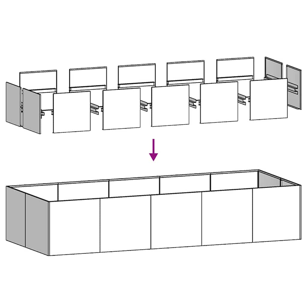 vidaXL Planter 200x80x40 cm Galvanised Steel