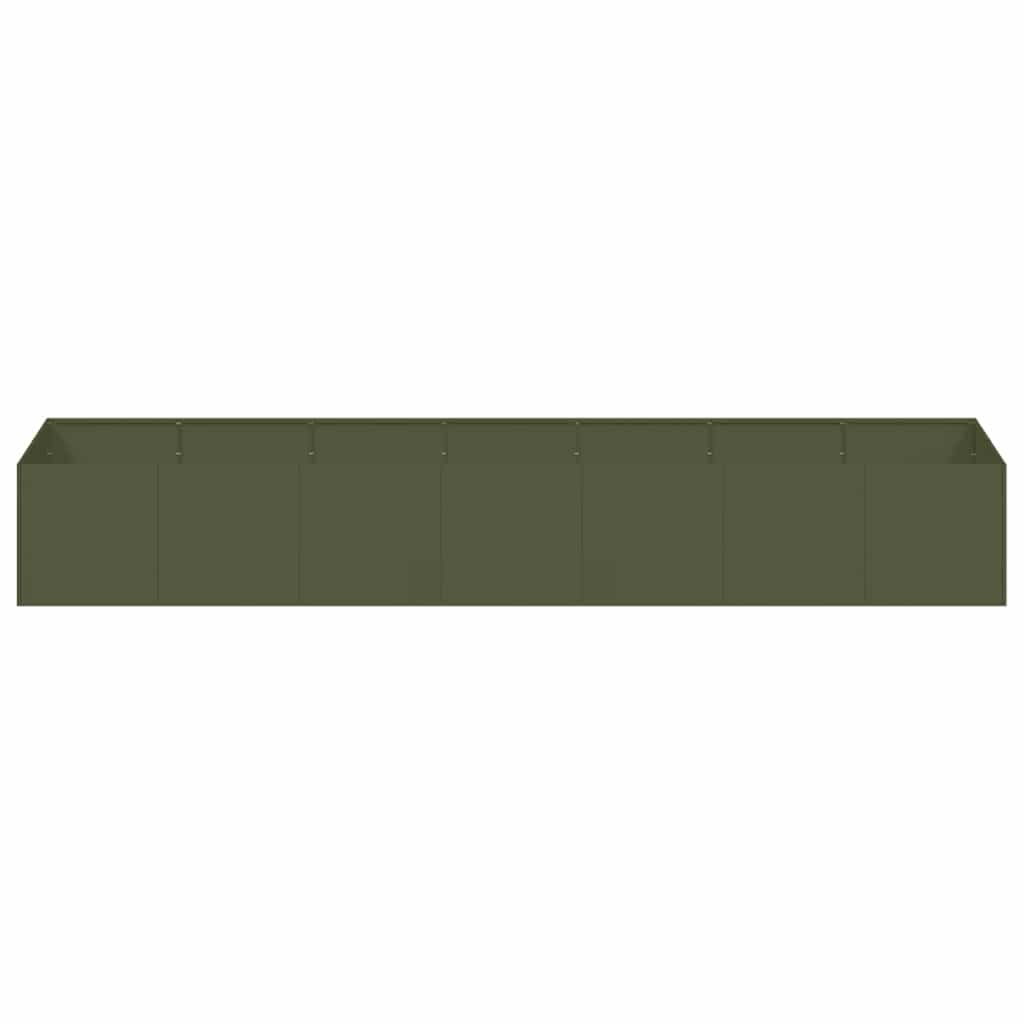 Planter Olive Green 280x80x40 cm Steel