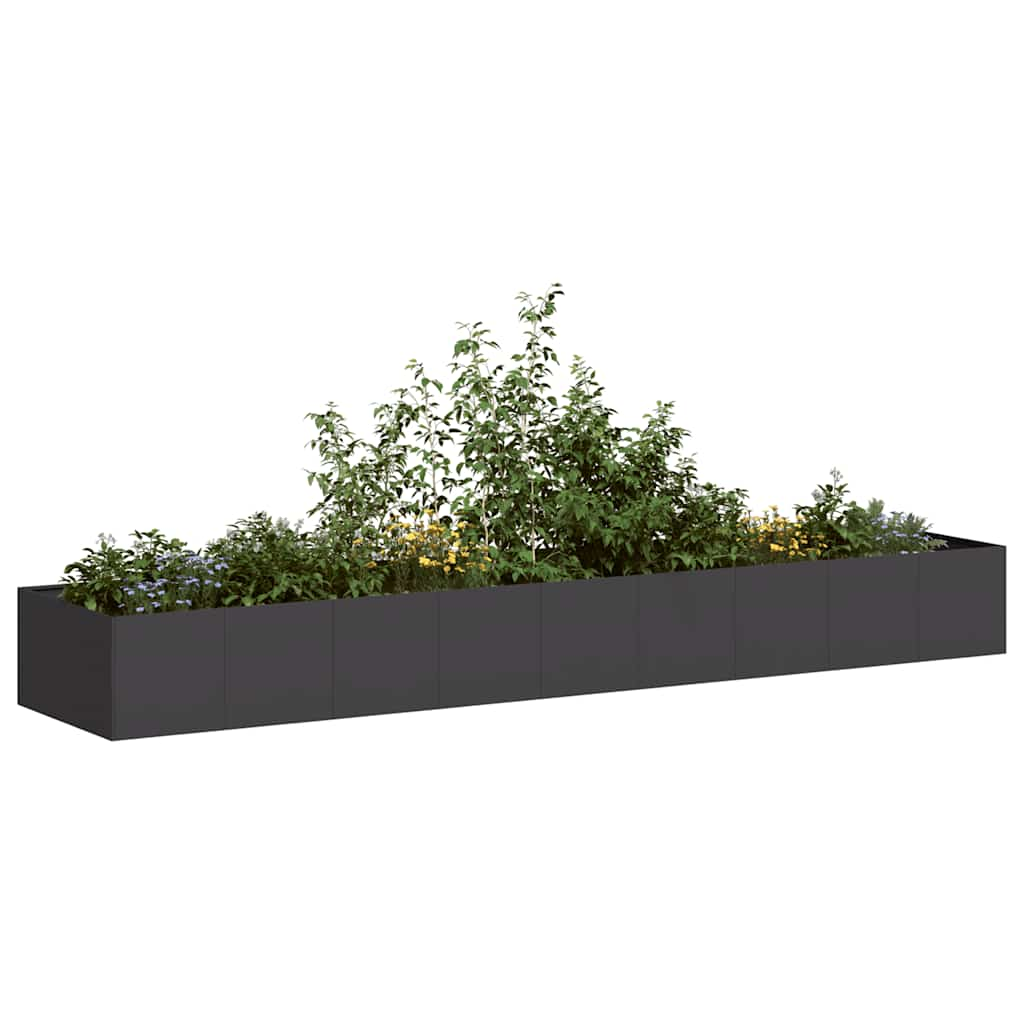 vidaXL Planter Black 360x80x40 cm Steel