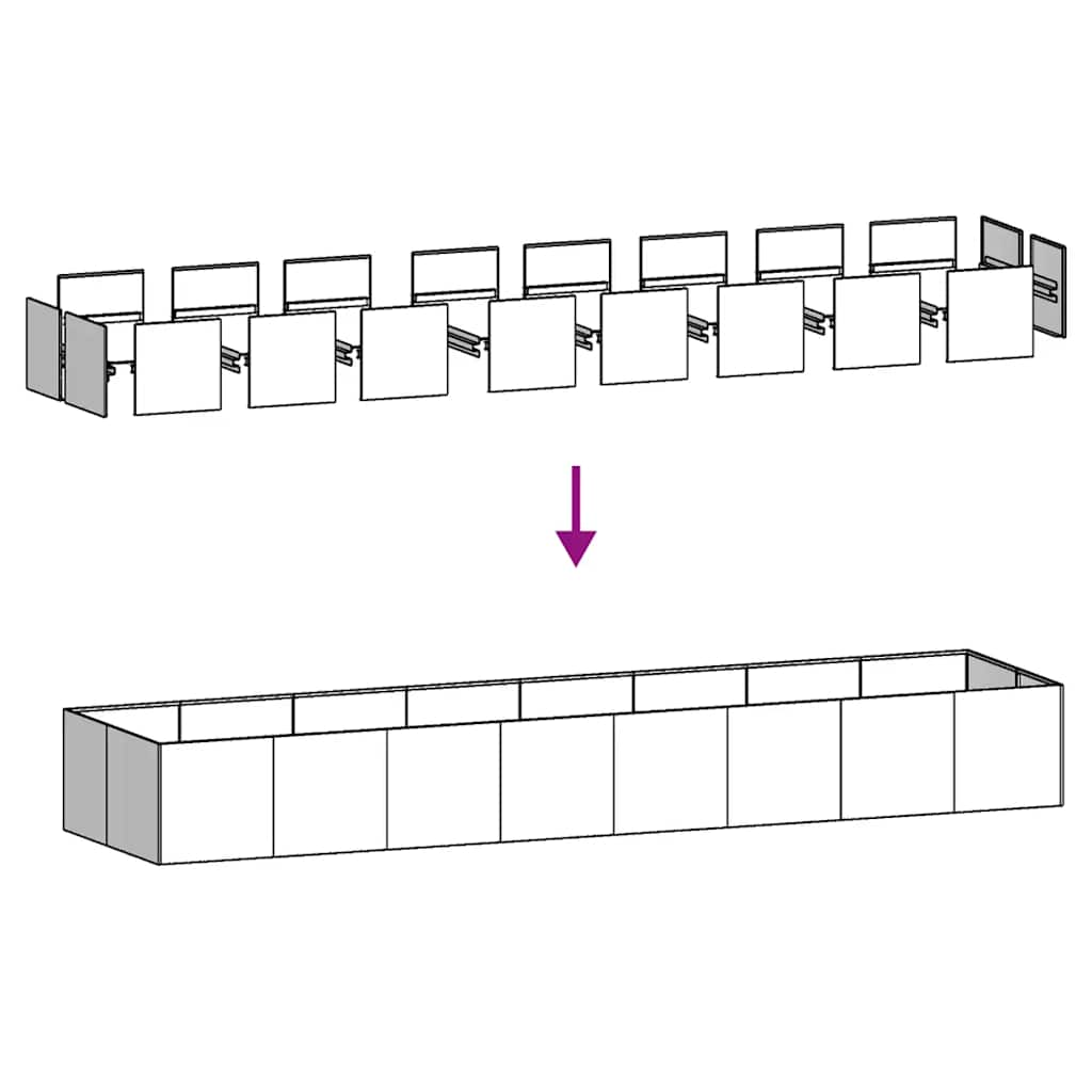 vidaXL Planter Anthracite 360x80x40 cm Steel