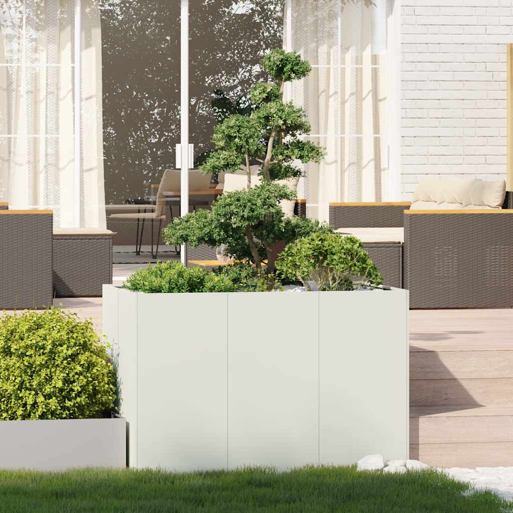 vidaXL Planter White 120x80x80 cm Steel