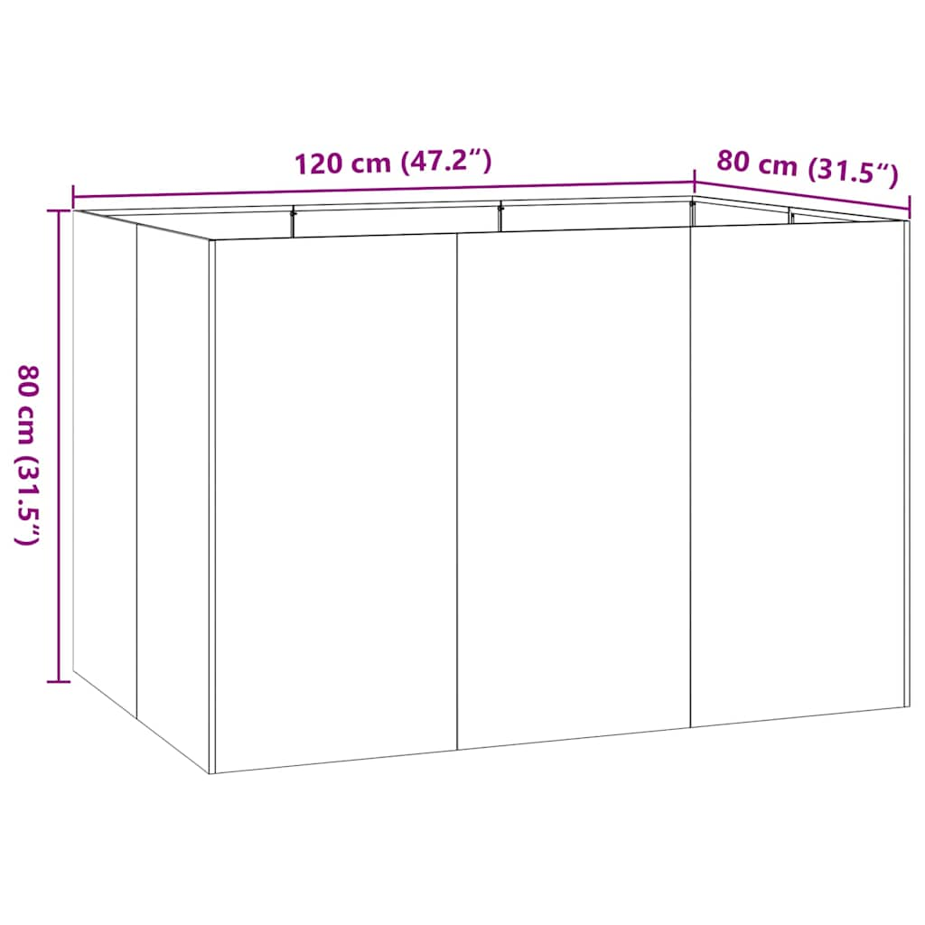 vidaXL Planter Anthracite 120x80x80 cm Steel