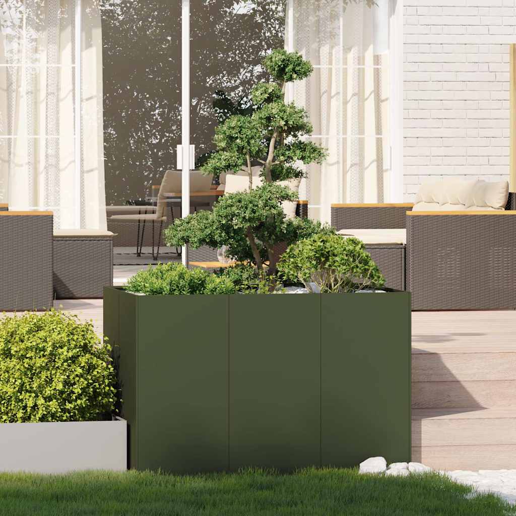 vidaXL Planter Olive Green 120x80x80 cm Steel