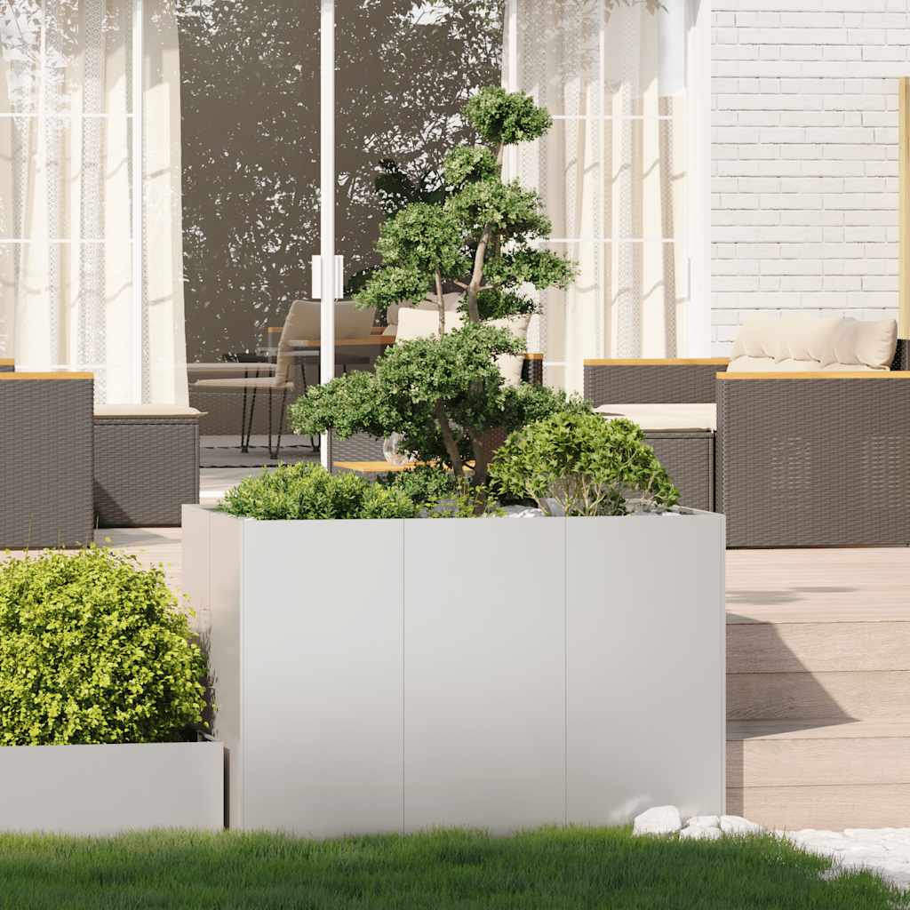 vidaXL Planter 120x80x80 cm Stainless Steel