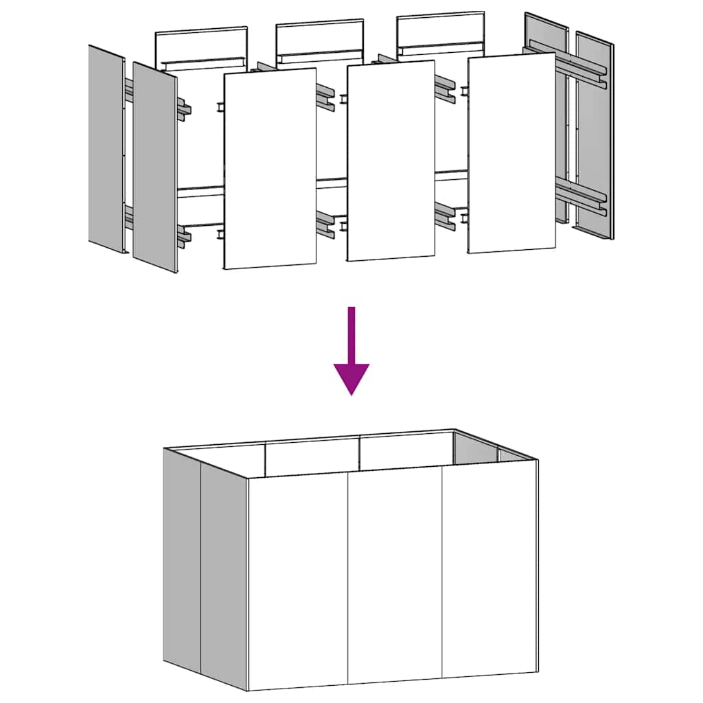 vidaXL Planter 120x80x80 cm Stainless Steel