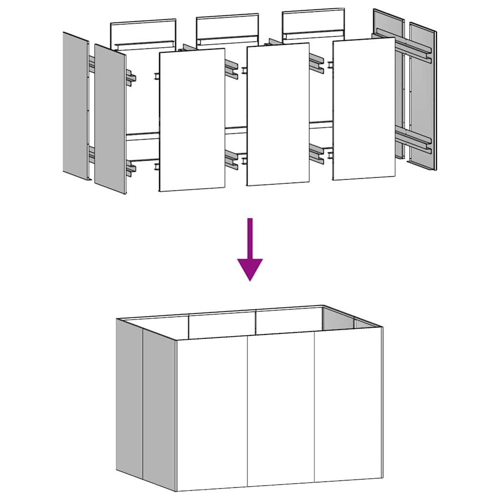 vidaXL Planter 120x80x80 cm Galvanised Steel