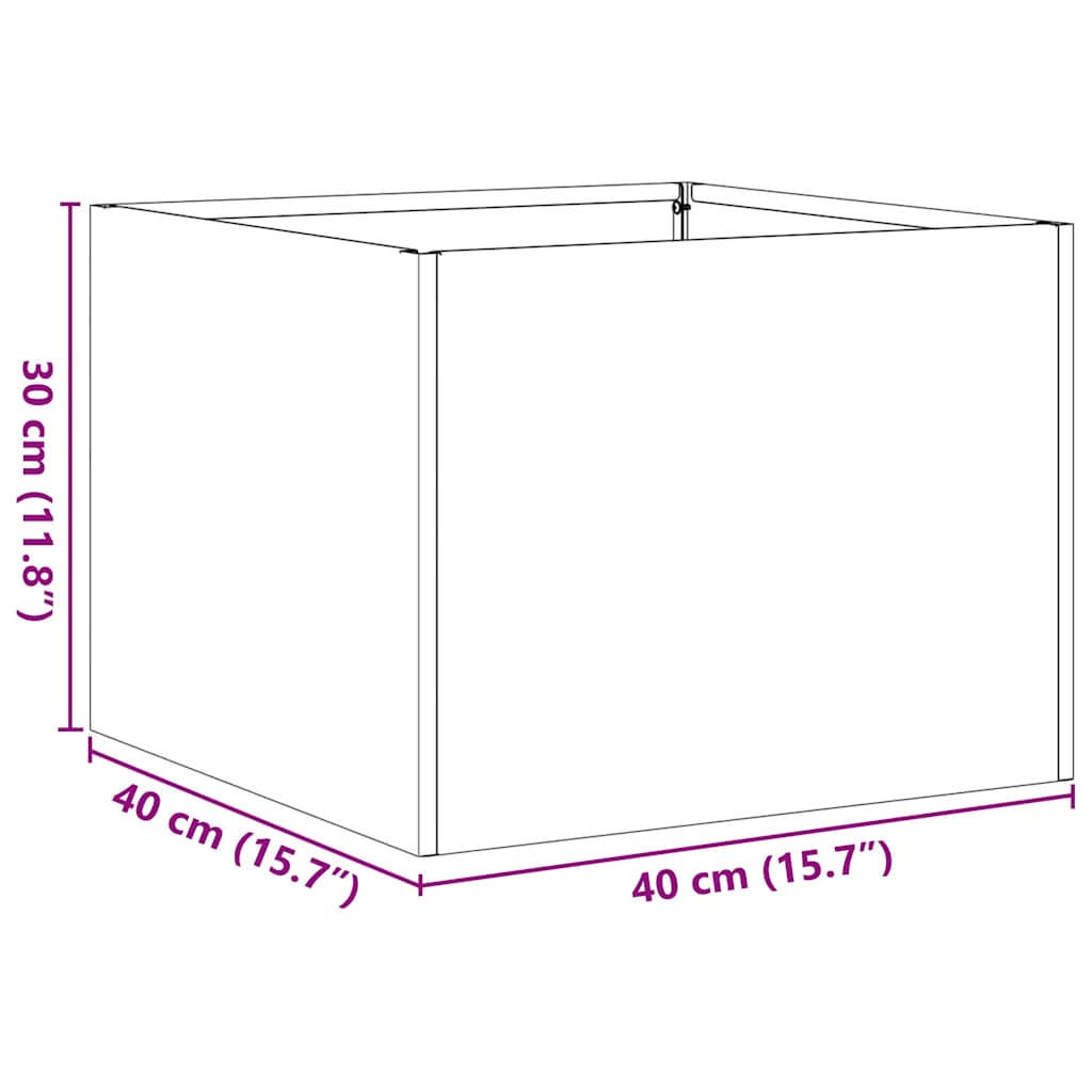 vidaXL Planter Black 40x40x30 cm Steel