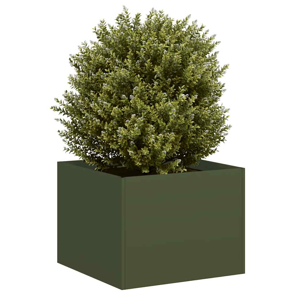 vidaXL Planter Olive Green 40x40x30 cm Steel