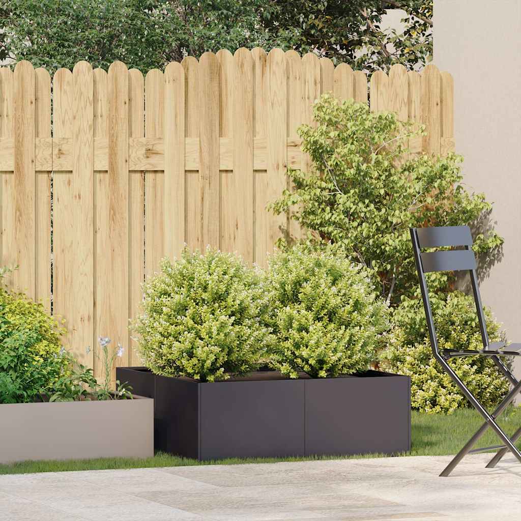 vidaXL Planter Black 80x80x30 cm Steel