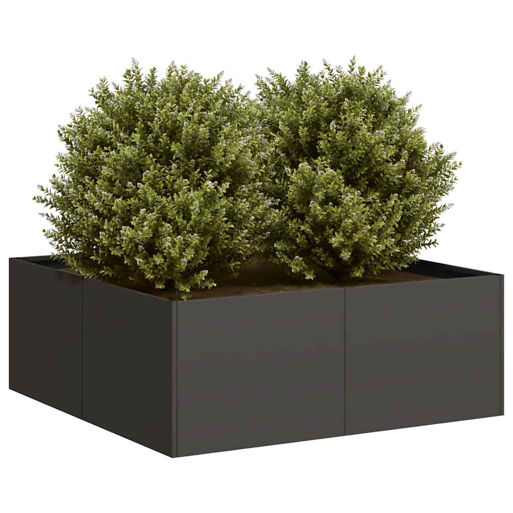 vidaXL Planter Black 80x80x30 cm Steel