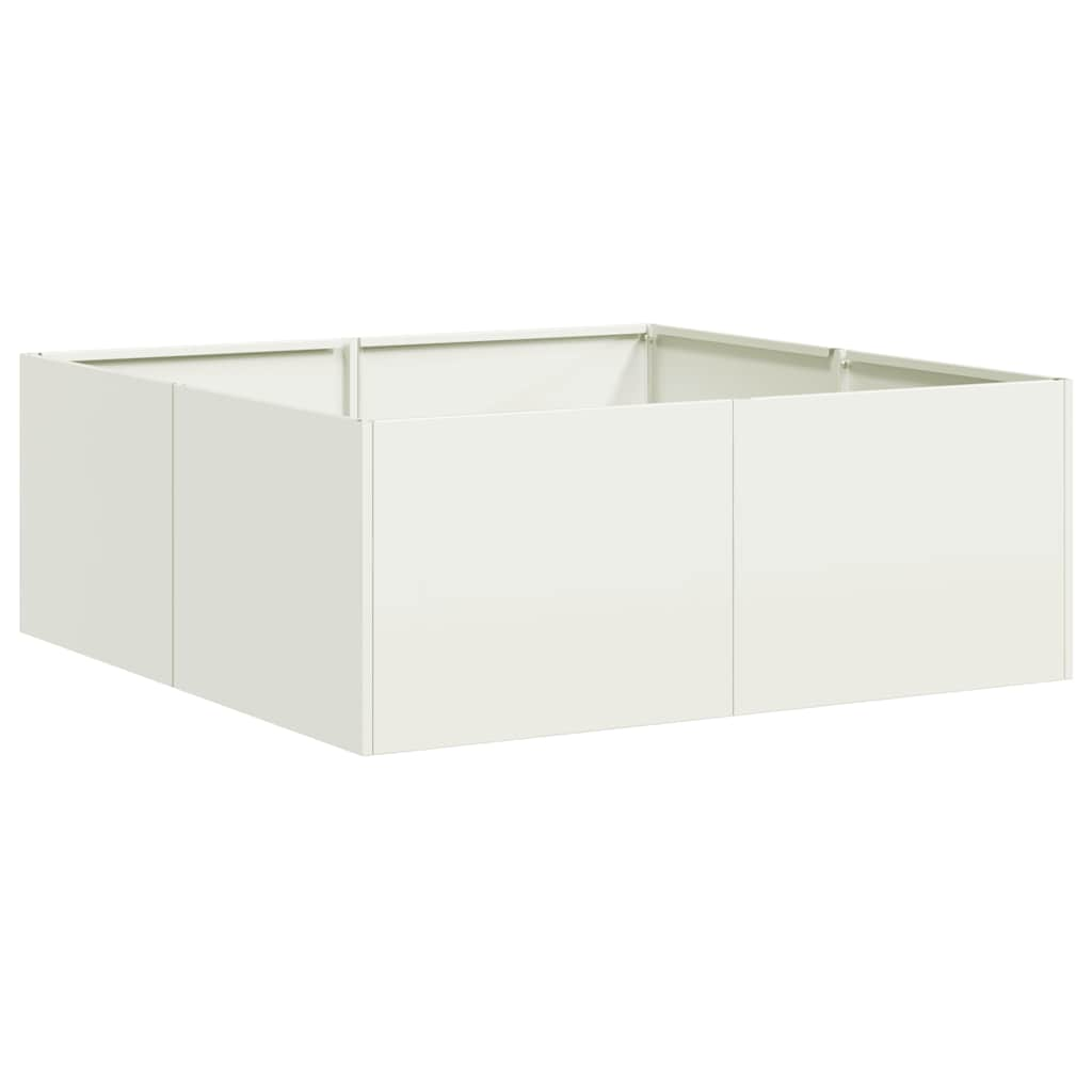 vidaXL Planter White 80x80x30 cm Steel