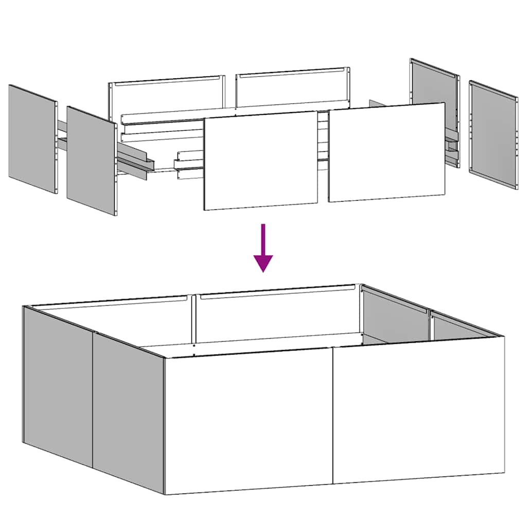 vidaXL Planter White 80x80x30 cm Steel