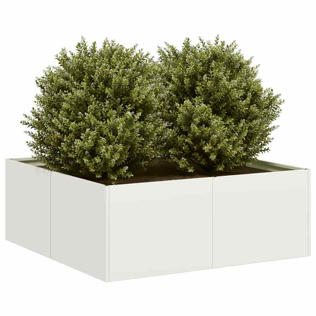 vidaXL Planter White 80x80x30 cm Steel