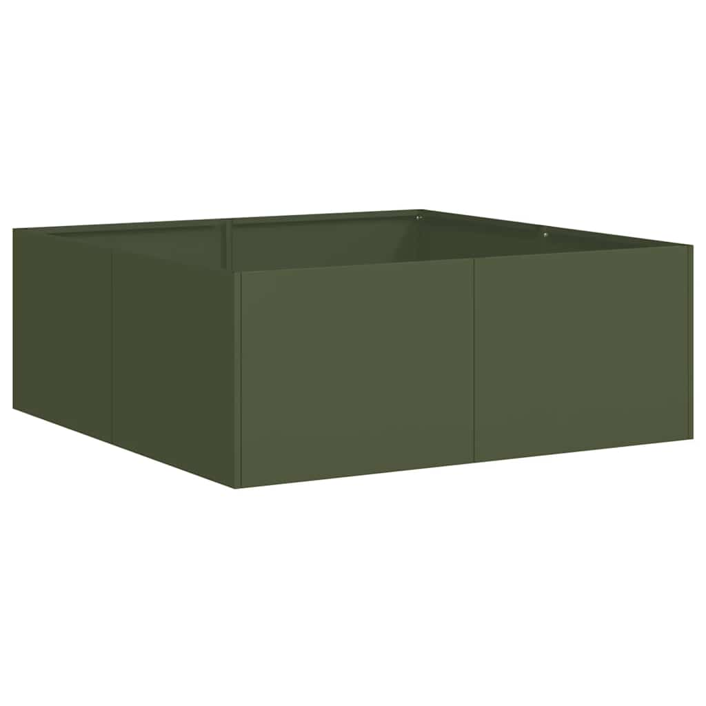 vidaXL Planter Olive Green 80x80x30 cm Steel