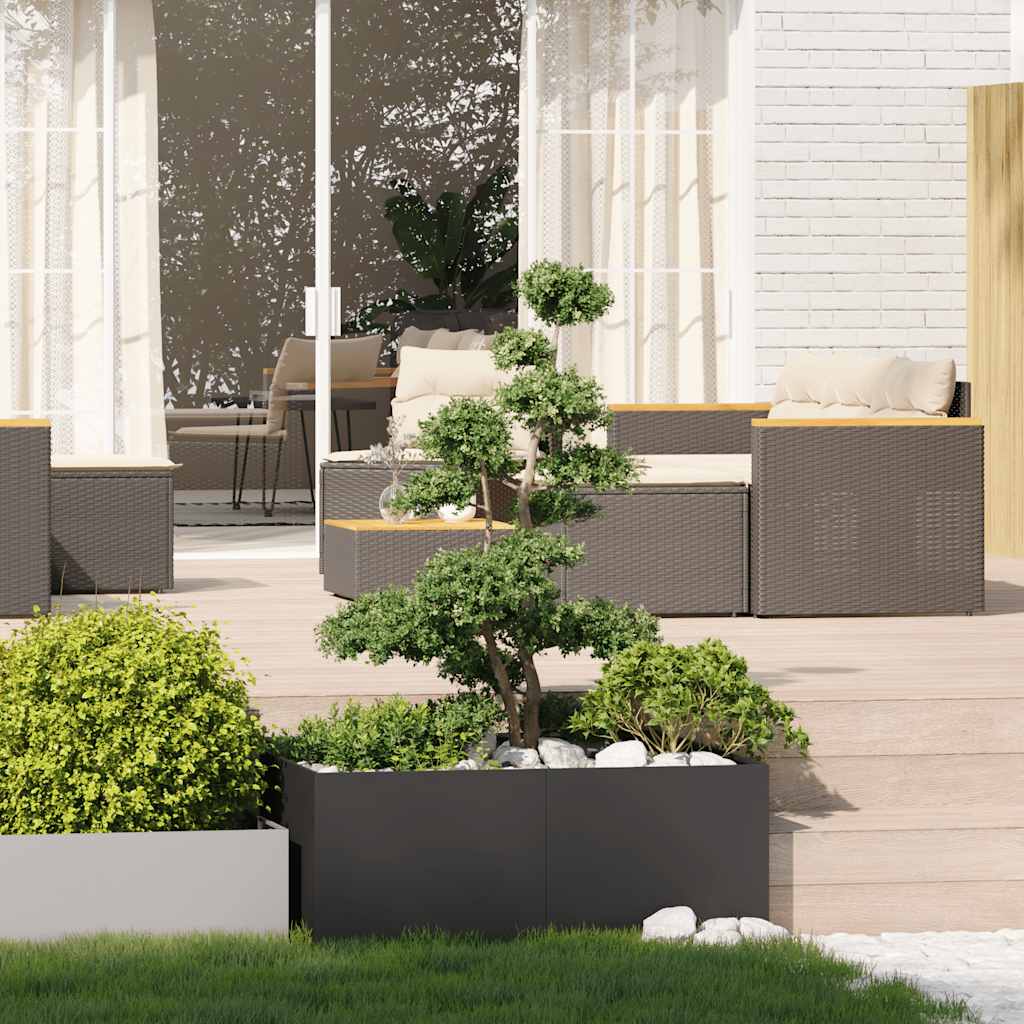 vidaXL Planter Black 100x100x40 cm Steel