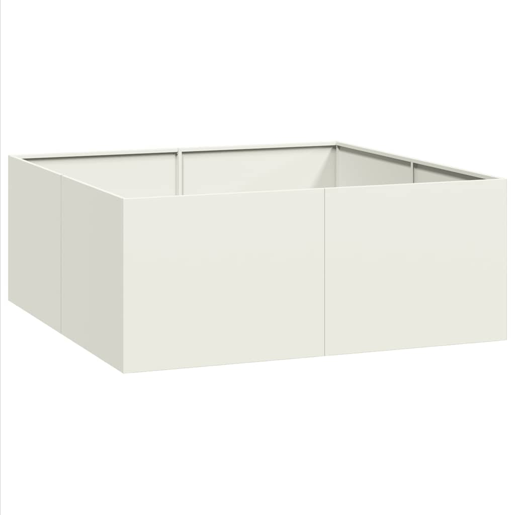 vidaXL Planter White 100x100x40 cm Steel