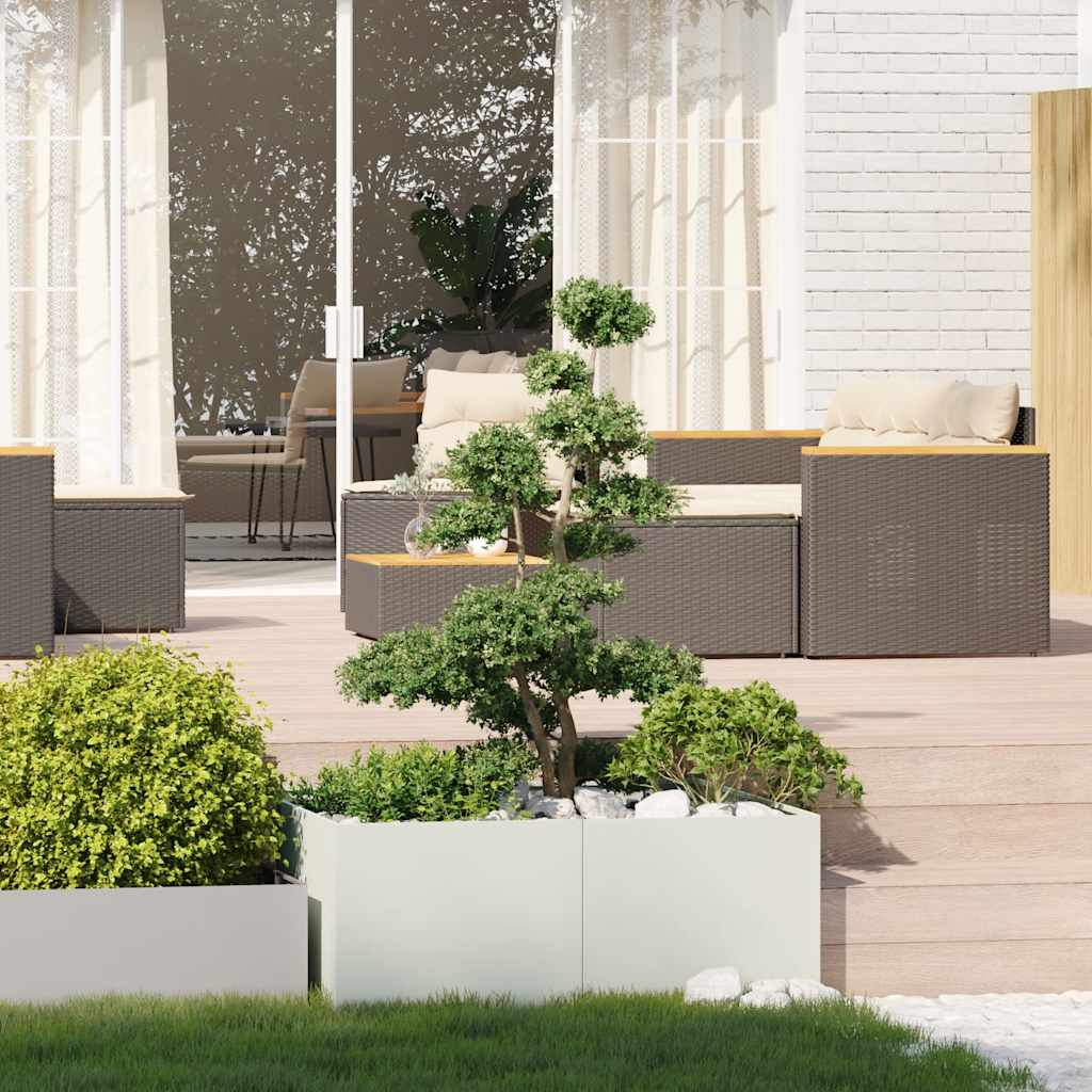 vidaXL Planter White 100x100x40 cm Steel