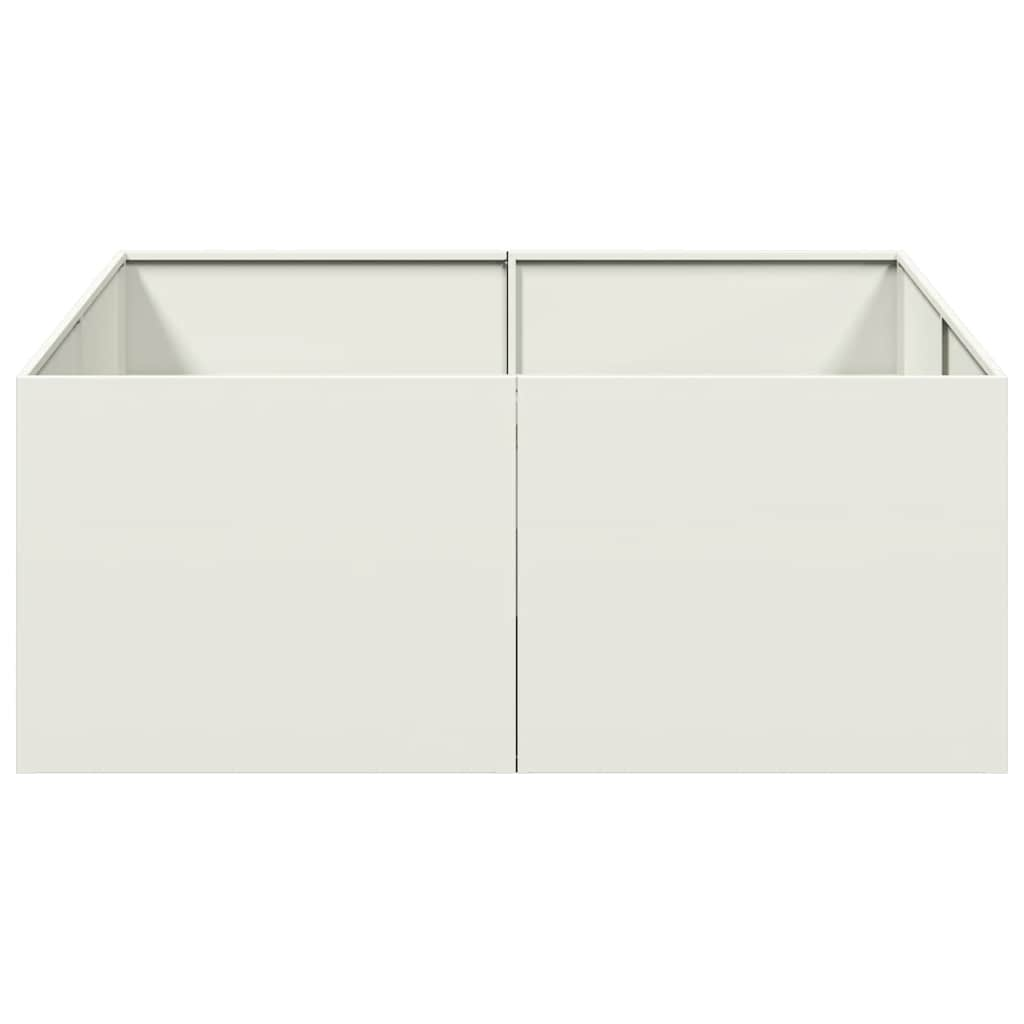 vidaXL Planter White 100x100x40 cm Steel