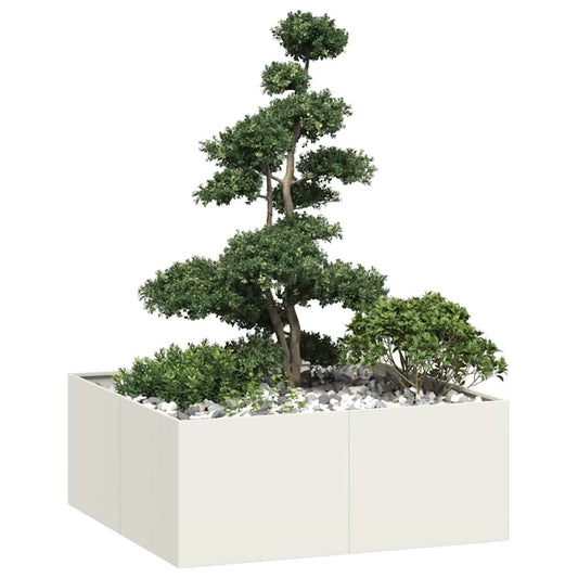 vidaXL Planter White 100x100x40 cm Steel