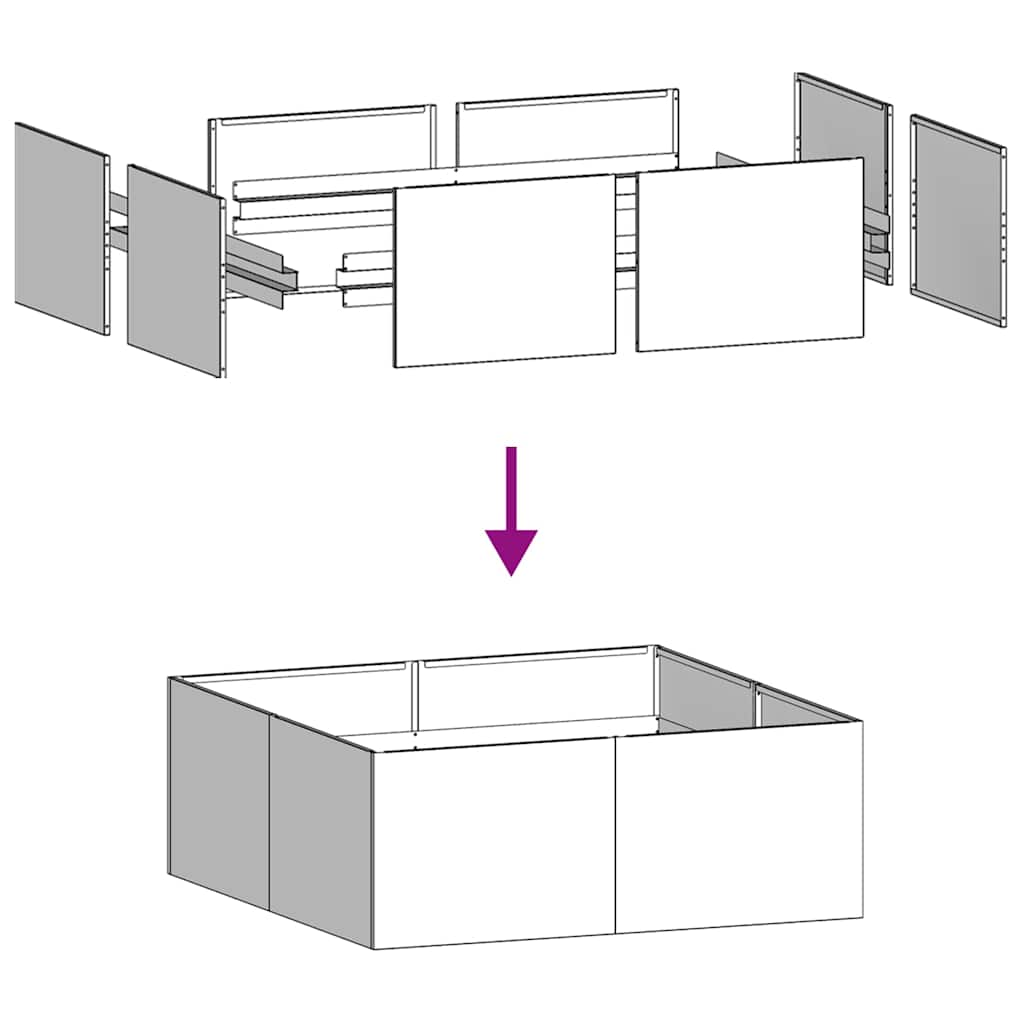 vidaXL Planter Anthracite 100x100x40 cm Steel