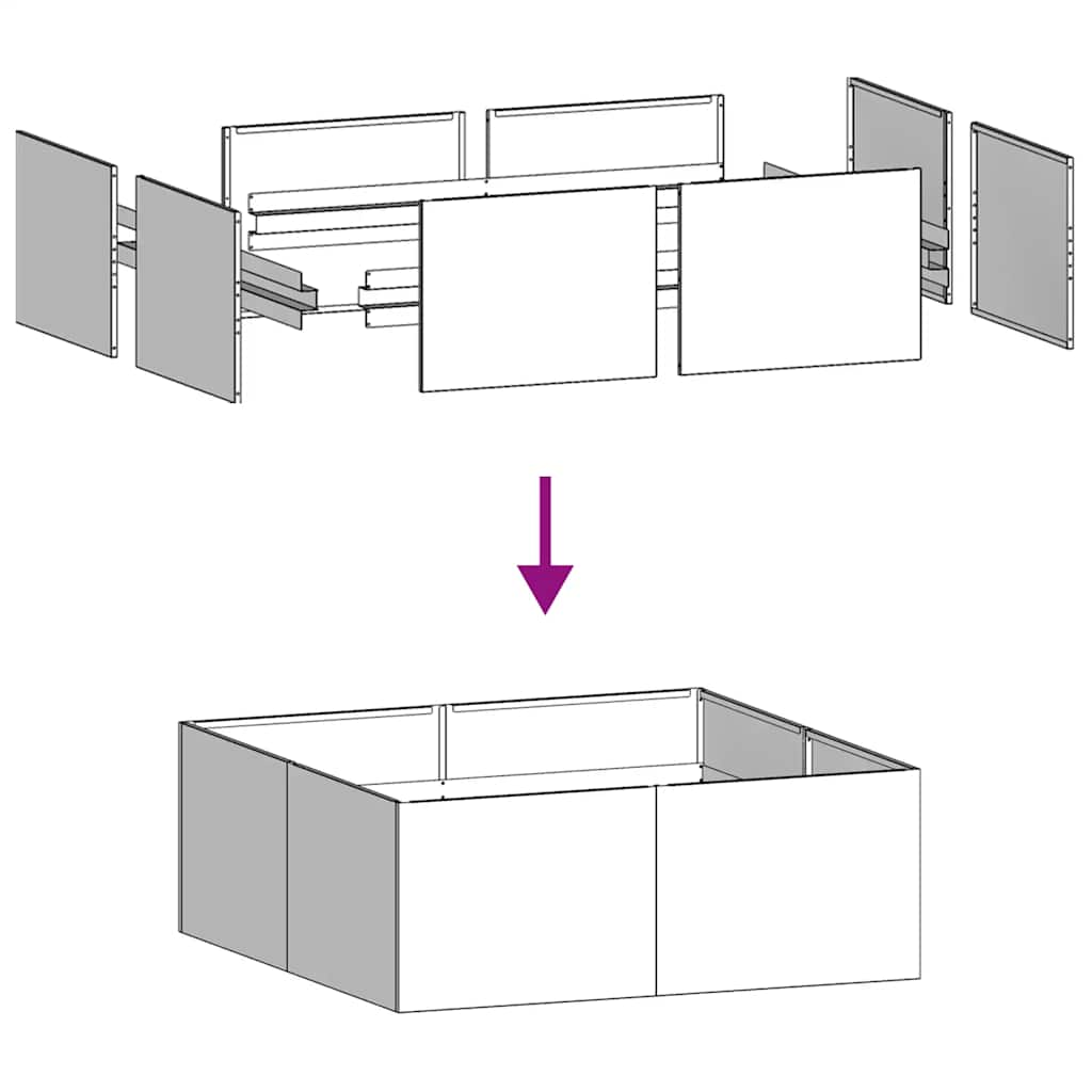 vidaXL Planter 100x100x40 cm Galvanised Steel