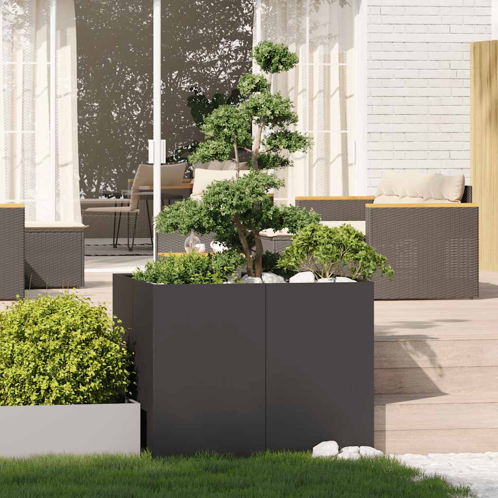 vidaXL Planter Black 100x100x80 cm Steel