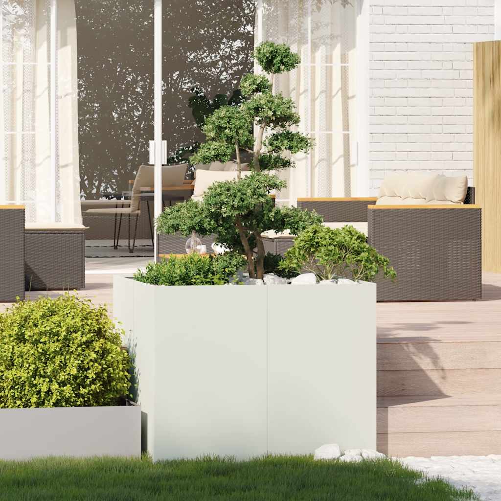 vidaXL Planter White 100x100x80 cm Steel