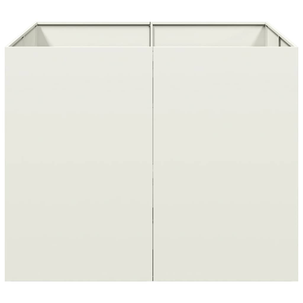 vidaXL Planter White 100x100x80 cm Steel