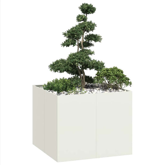 vidaXL Planter White 100x100x80 cm Steel