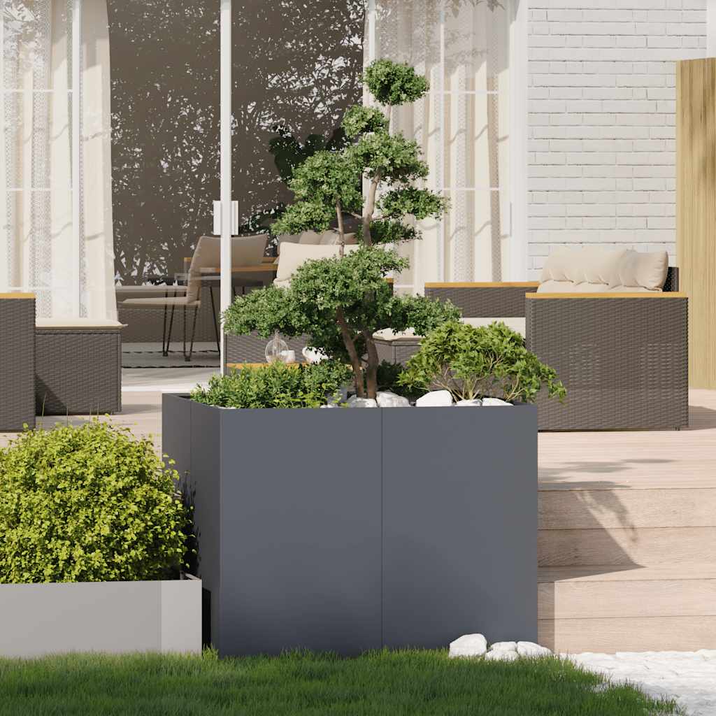 vidaXL Planter Anthracite 100x100x80 cm Steel