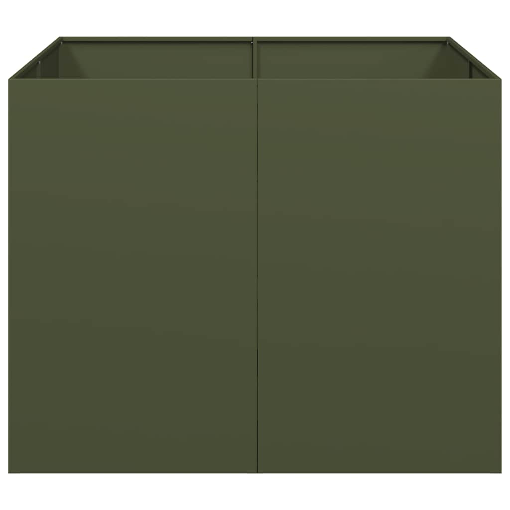 vidaXL Planter Olive Green 100x100x80 cm Steel